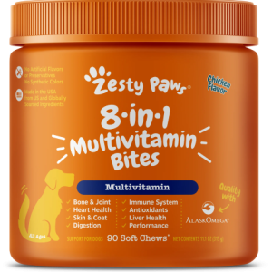 Zesty Paws 8-in-1 Multivitamin Bites for Dogs, for Overall Wellbeing Chicken Flavor, 90ct